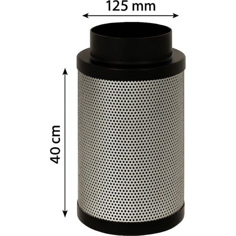 Airontek Aktivkohlefilter 480 m³/h 125 mm Flansch – 400 mm Geruchsfilter Growzelt (1/5)
