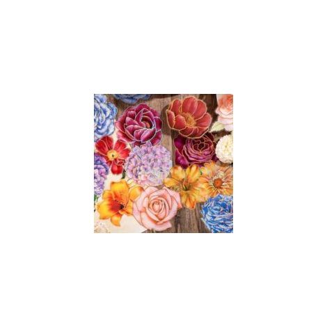 Set mit Blumenaufklebern, 80 Stück, 8x8cm, Aufkleber mit originellem Hologramm, Gold, für Scrapbooking und kreative Projekte. (1/5)