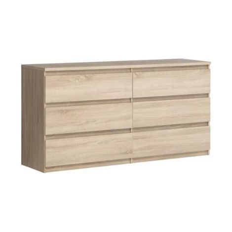 Commode CHELSEA 6 Tiroirs - Couleur chene - L 154 x P 42,2 x H 79,9 cm (1/5)