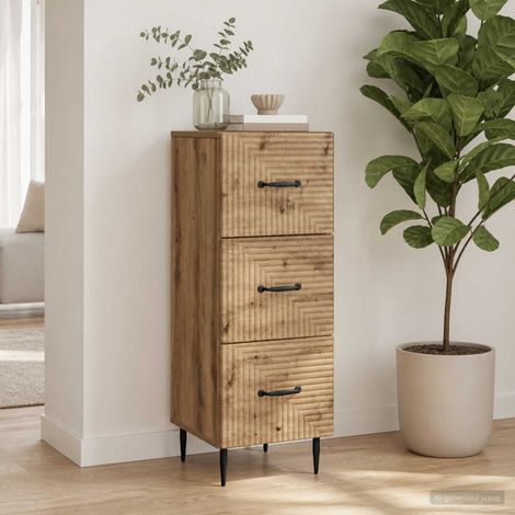 vidaXL Mobile con Cassetti 33 x 34,5 x 89,5 cm Legno ingegnerizzato (1/5)