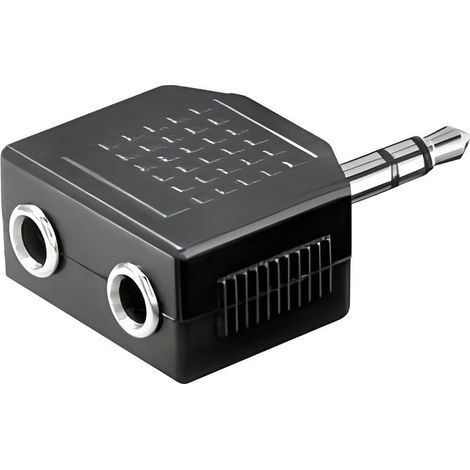 Adaptateur audio - GOOBAY - Jack 3.5mm - 2 femelles vers 1 mâle - Noir - Stéréo