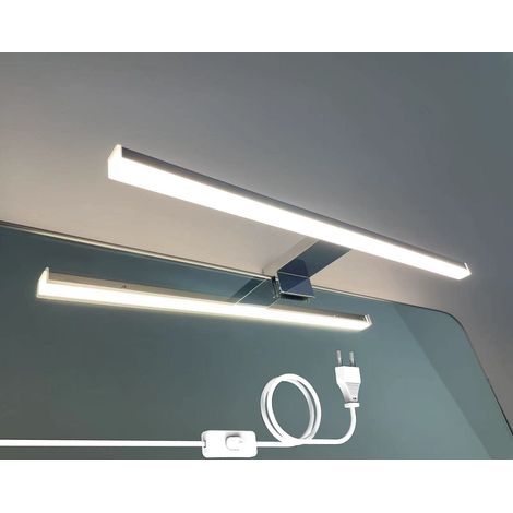 DILUMEN LED Spiegelleuchte mit Schalter,40CM Spiegelleuchte Bad 800lm 10W 4000K Neutralweiß,Spiegellampe Badezimmer Lampe 230V,Schrankleuchte,Schminklicht,Spiegel Beleuchtung,IP44 Wasserdicht (1/5)