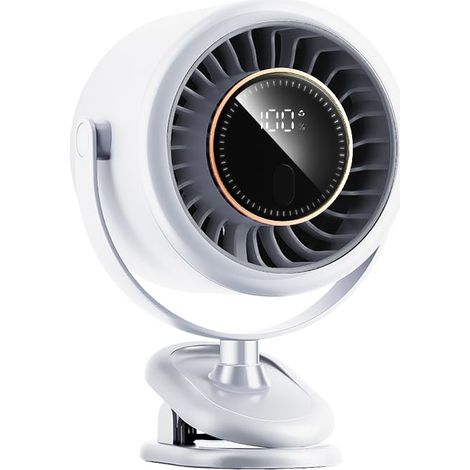 Mini ventilateur à pince avec jusqu'à 12 heures d'autonomie, 6 vitesses de ventilation et un fonctionnement silencieux. (1/5)