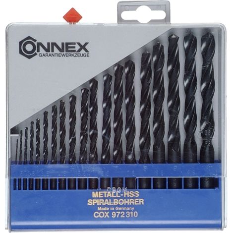 Set punte elicoidali per metallo HSS laminate DIN 338 da 1 a 10 mm. 19 pz.