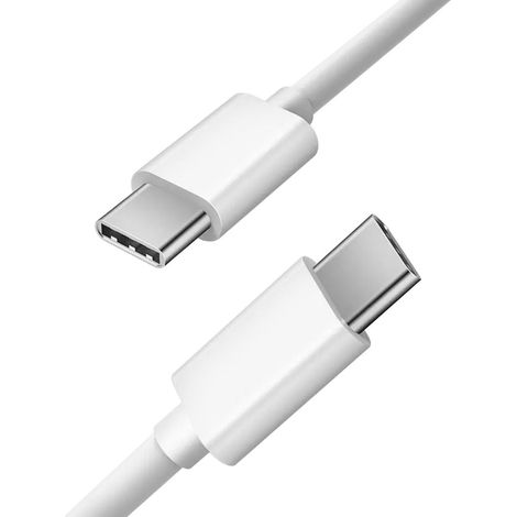 Fast charging cable USB-C to USB-C 60W, 3A, 1m USB-C PD - White