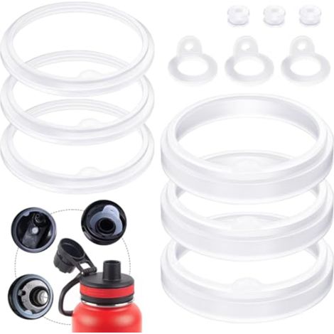 12 joints de rechange pour bouteilles d'eau Thermoflask 24 oz, 32 oz, 40 oz, couvercle à paille, bouchon à goulot, trou de ventilation, joints en silicone (1/5)