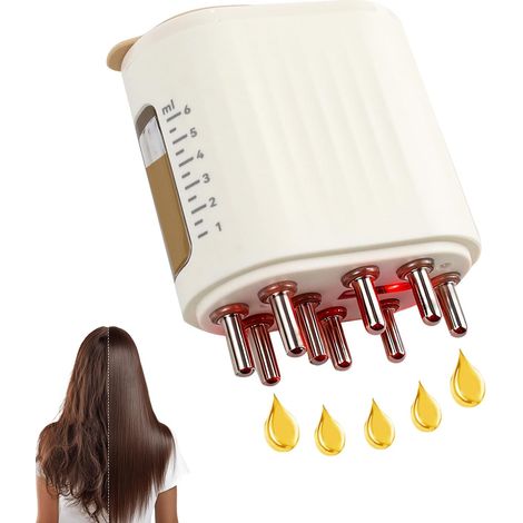 Massageur du cuir chevelu et applicateur de cheveux, Brosse d'applicateur du cuir chevelu pour la croissance et les soins des cheveux, Petin de massage électrique, Convient à la maison, Voyage