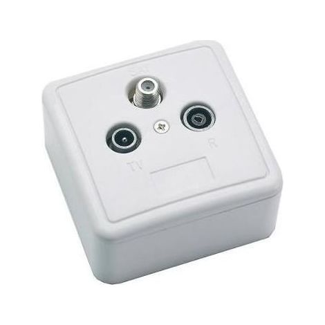 Prise murale TV-SAT-FM - CAHORS - VBA900 - Blanc - Electrique - A encastrer