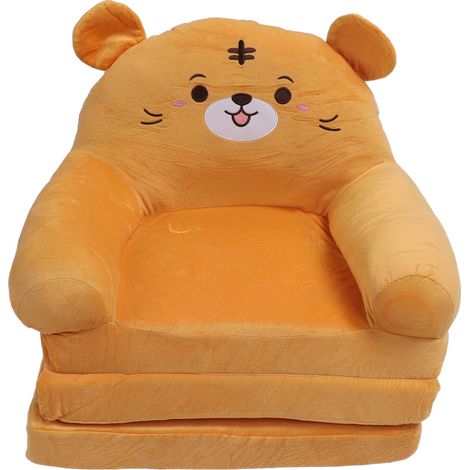 Canapé pliant pour enfants, tissu en peluche, éponge, motif de dessin animé, canapé ouvert à rabat pour le repos et la lecture, trois couches (1/5)