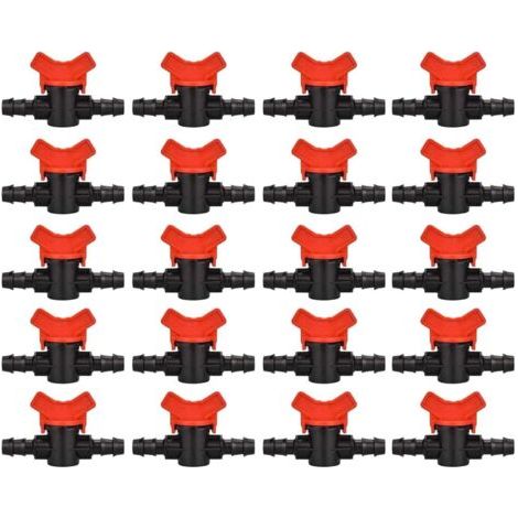 Lot de 20 Vanne Commutation d'Irrigation, Robinet d'arrosage goutte à goutte 16mm, valve 16 mm