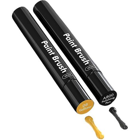 Correcteur de rayures pour carrosserie - Stylo applicateur pinceau - Lot de 2 - Jaune (1/5)