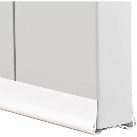 Base de porte à double isolation, protection contre les courants d'air froids - joint anti-bruit et anti-poussière pour arrêter l'air froid 1 m (blanc) (1/5)