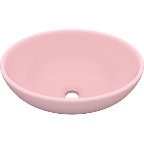Luxury Basin Oval-shaped Matt Pink 40x33 cm Ceramic vidaXL