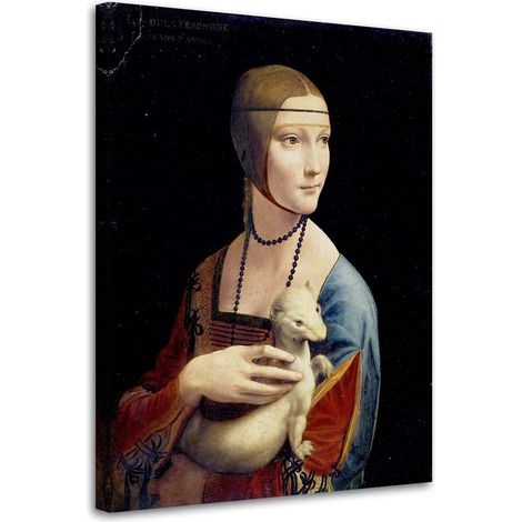 Tableau sur toile, Dame à l'hermine - Reproduction Da Vinci - 70x100 (1/5)