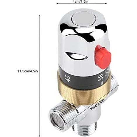 Thermostatische Mischbatterie aus massivem Messing mit Wassertemperaturregelung für Solarduschsysteme in Badezimmern und Küchen. (1/4)