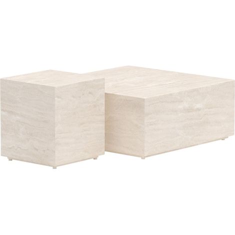 Lissabon table de jardin ensemble de 2 beige. (1/3)