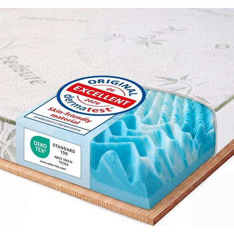 Mattress Topper 140 x 190 cm H2/H3 - Breathable Bamboo Cover 7 cm (1/5)