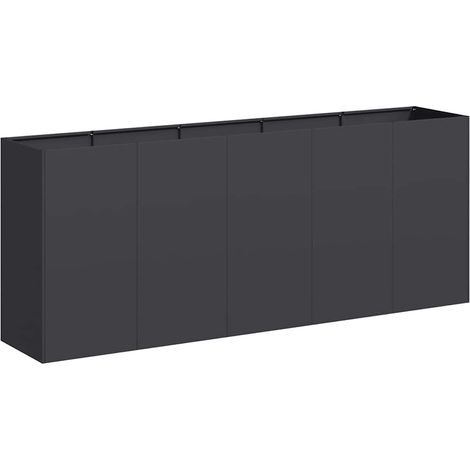 Maison Exclusive - Fioriera Nera 200x40x80 cm in Acciaio Laminato a Freddo