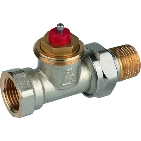 Resideo Corps de vanne thermostatique FX Laiton nickelé, Passage court, 3/8", V2020DFX10
