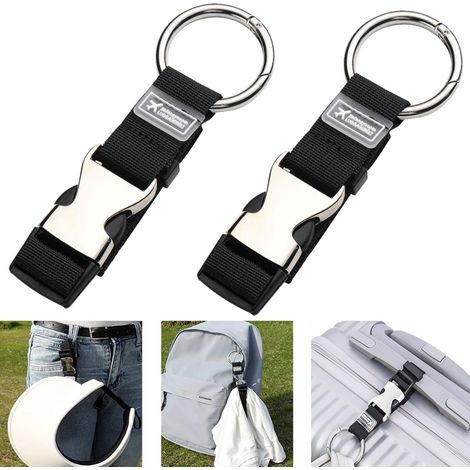 2 Pièces Sangle Valise, Add a Bag Luggage Strap, Sangles à Bagages, Sangle De Bagage avec Crochet, Réglable pour Les Voyages Et l'Utilisation en Extérieur (1/5)