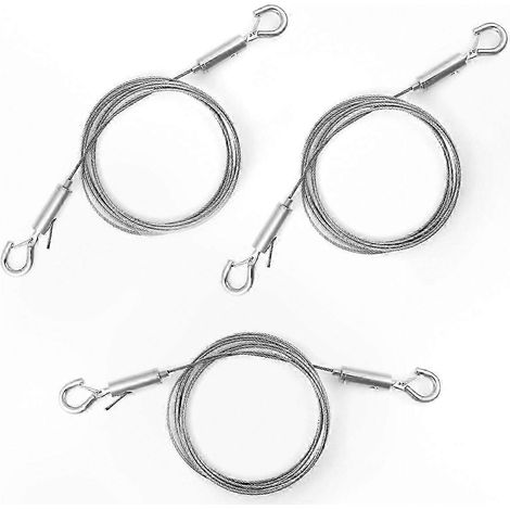 Câble en acier inoxydable avec crochets pour suspendre des œuvres d'art, lot de 3, robuste, résistant à la corrosion, système de support mural polyvalent. (1/5)
