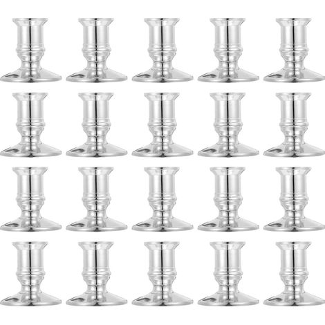 20 Bougeoirs Piliers Électroniques en Plastique Argenté, Support de Table (1/5)
