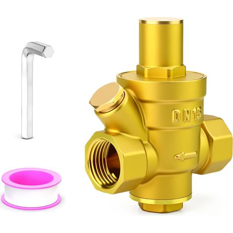 1/2 inch Brass Water Pressure Regulating Valve, Regulator, DN15, without pressure gauge (1/5)