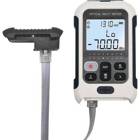 Compteur de puissance optique avec localisateur de défaut visuel VFL et RJ45 câble Tracker Power Meter Fibre Optique multifonction alimenté par batterie lithium-ion (AT-TM570OPMVFL) (1/5)