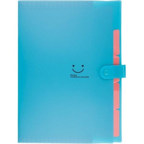 A4-Kunststoffmappe mit 5 Fächern, blau