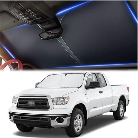240T Tissu Argent Titane Pare Soleil Voiture Pare Brise Avant,Isolant Thermique Voiture,Pare-soleils pour Pare-Brise Avant Auto pour la Protection Solaire Voiture,Camions,SUV (XL:160x84cm) (1/5)