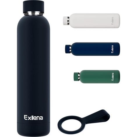 Edelstahl Thermosflasche 750ml, 24h Kühl, 12h Warm, Auslaufsicher, Silikongriff