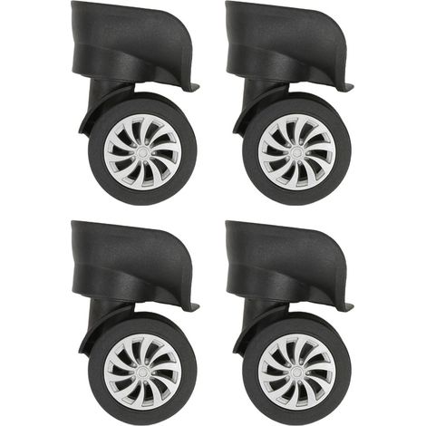 Lot de 4 roulettes pivotantes noires universelles pour valise bagages voyage accessoires pratiques (1/5)
