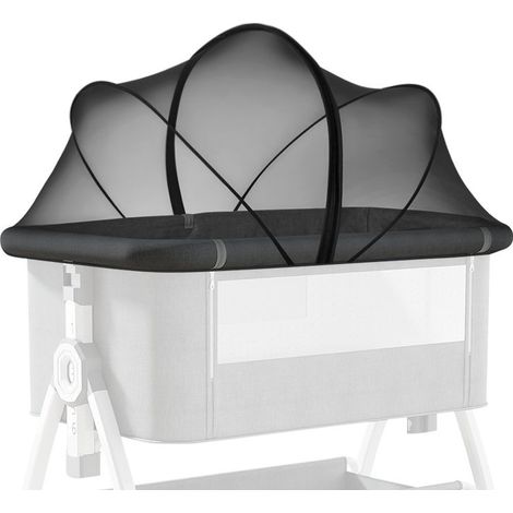 Moustiquaire pour berceau, anti-insectes, punaises de lit et chats, fermeture éclair à double sens, noir (1/4)