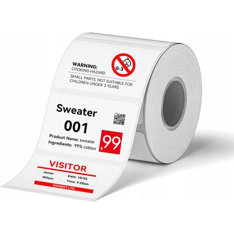 Etichette adesive NIIMBOT 50x30mm 230 pezzi STAMPA BIANCA 2 COLORI per B21Pro