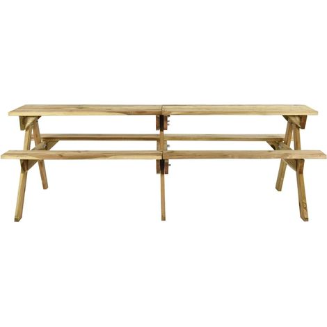 Maison Exclusive - Picknicktisch mit Bänken 220x122x72 cm Kiefern (1/5)