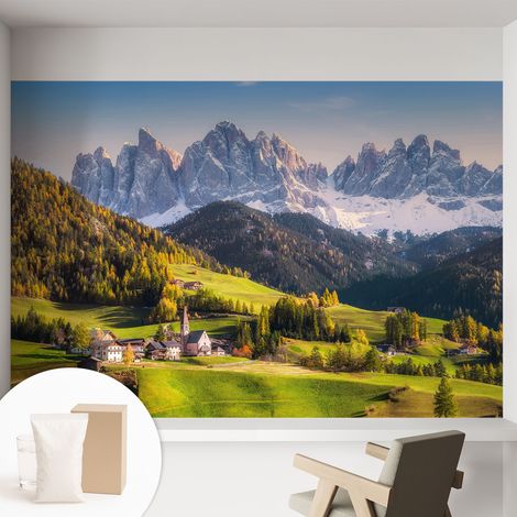 Carta Da Parati Non Tessuto - Decorazione Da Muro - Traspirante - Con Motivo - Per Camera Da Letto Cucina paesaggio montano 152x104 cm (1/5)
