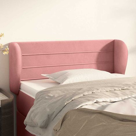 Tête de lit avec oreilles en velours rose réglable 83 x 23 x 78/88 cm, 7.74kg - PANGIVO (1/5)