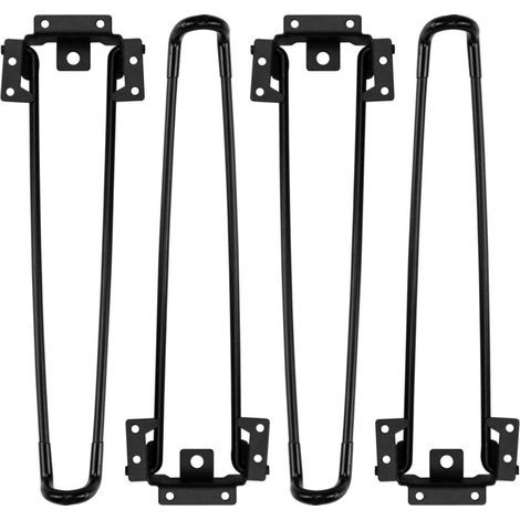 Klappbare Tischbeine, 4 Stück, Haarnadel-Klapptischbeine, 52 cm hoch, schwarz, robust, einfach zu montieren, klappbares Couchtischbein