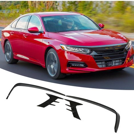 Prises d'air de pare-chocs avant noir brillant, baguettes de finition pour phares antibrouillard pour Honda Accord 10e génération (2018-2022) (1/5)