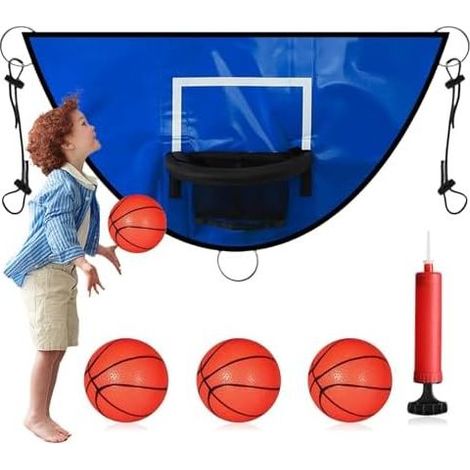Trampolin-Basketballkorb – wasserdichtes Set, strapazierfähig für Kinder, blau (1/5)