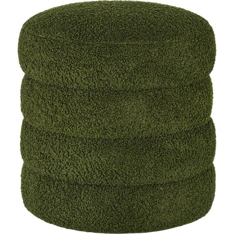 Hocker, rund, Teddyfleece, bis 120kg, Φ40x45H cm, Grün