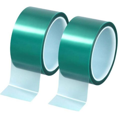 2 Rouleaux Ruban Chauffant pour Sublimation, 50mm x 33m, Ruban Adhésif Haute Temperature pour Imprimés Électroniques (Vert) (1/4)