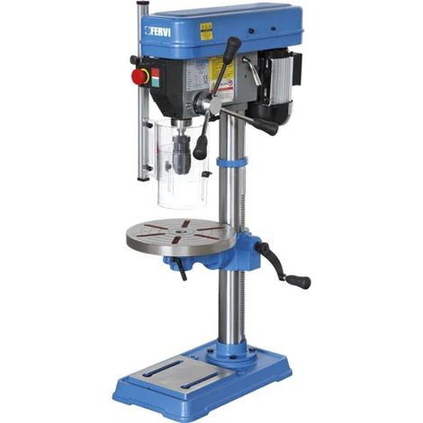 Fervi – Perceuse à colonne 650W vitesse variable – Table inclinable et rotative – Vitesse de rotation 280-2380 tr/min – Pour bois dur et béton