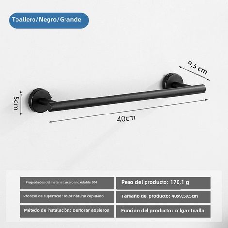 Rack De Toallas De Acero Inoxidable 304 Soporte Pesado Para Baño Gancho Adhesivo Anillo De Toalla Portador De Papel De Toalla Gancho De Bata Montaje En Pared (1/5)