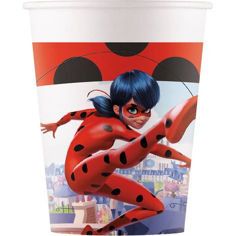 Vasos de Ladybug y Cat Noir, 8 unidades, 200 ml