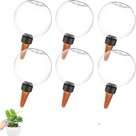 Boule D'arrosage - Lot De 6 - Céramique Et Polypropylène - Irrigation Automatique - Plantes Intérieures Et Extérieures - 500 Ml (1/5)