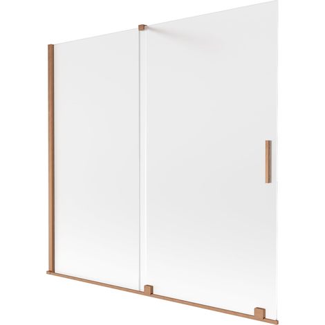 Mexen Velar mampara de baño de 2 hojas correderas 170 x 150 cm, esmerilada, cobre cepillado - 896-170-000-31-65 (1/2)