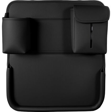 Sacoche de rangement pour le dossier du siège auto, tablette pliante multifonctionnelle, porte-gobelet, porte-mouchoirs, compartiment de rangement intégré pour téléphone portable, 41 x 8 x 46 cm - noi (1/5)