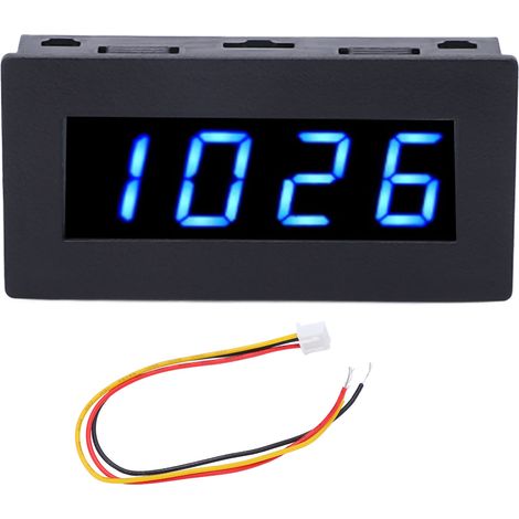 Compteur de vitesse numérique LED 4 chiffres, testeur de rotation RPM multifonction avec câble, rétroéclairage bleu, DC 8-15V (1/5)
