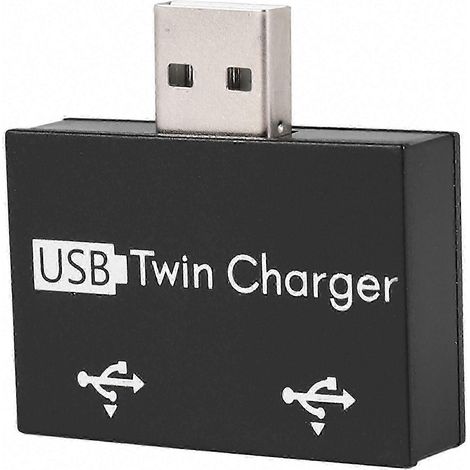 Hub de charge USB 2.0 à double port avec adaptateur mâle vers double femelle, compatible avec les appareils 5 V CC DPWHBYV (1/4)